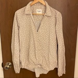 A&F Floral Print Button Down Peasant Blouse